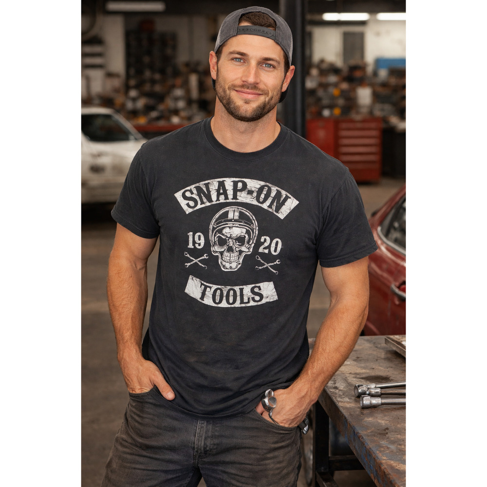 Mens Snap-On Tools 1920 Skull Black T-Shirt Size XL